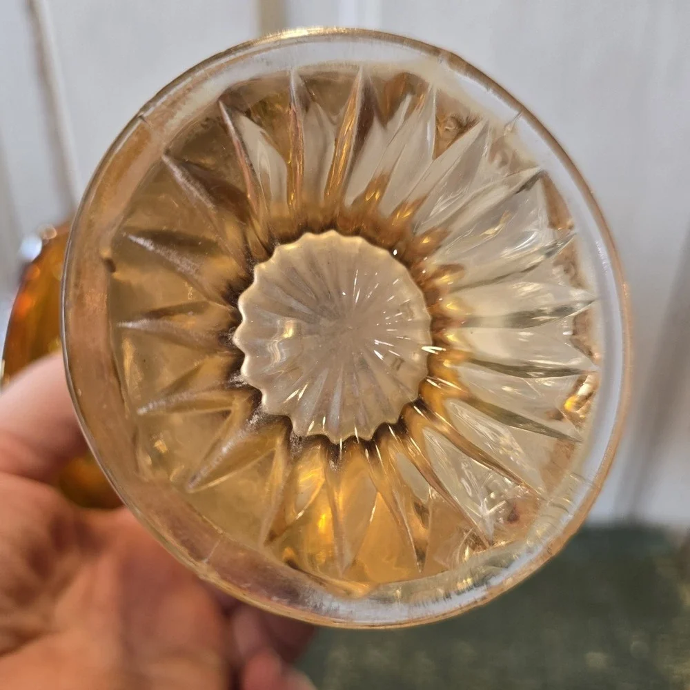 Vintage Imperial CARNIVAL GLASS Marigold JACK-IN-THE-PULPIT 8.25